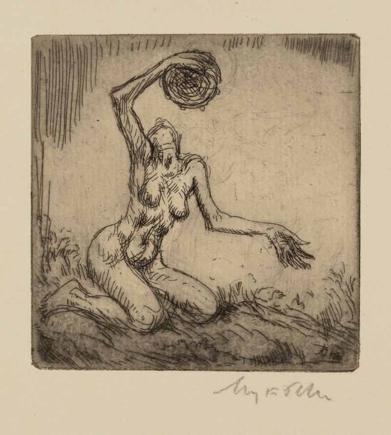 Nude Girl with Tambourine