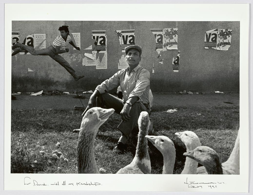 F.Y.R.O Macedonia. Gypsies. The posters on the wall concern the referendum for the indipendence of Macedonia