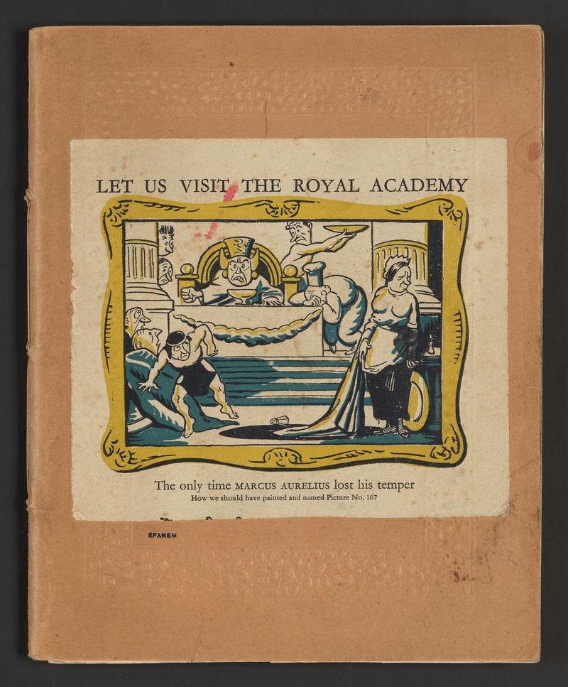 Exercise book includes engravings - ?grandfather, hill landscape, Aberthaw, sleeping dancer, boathouse, sailing boat, nativity scene, dancing-class leaflet, Tindal bookplate