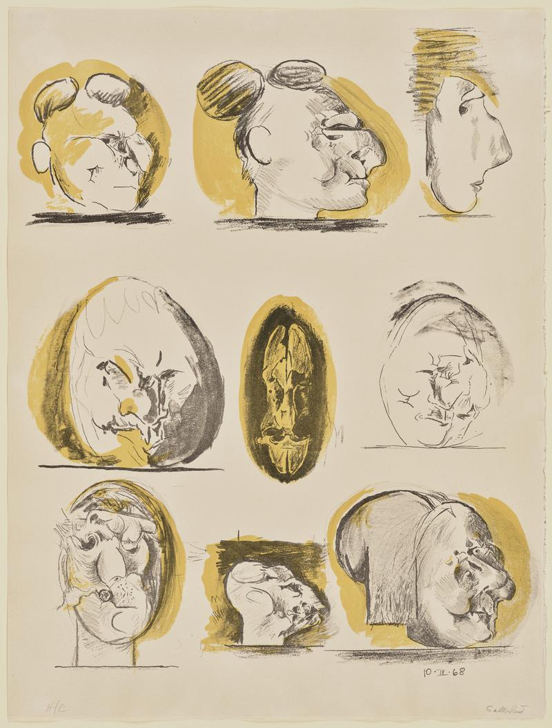 Sheet of studies, heads