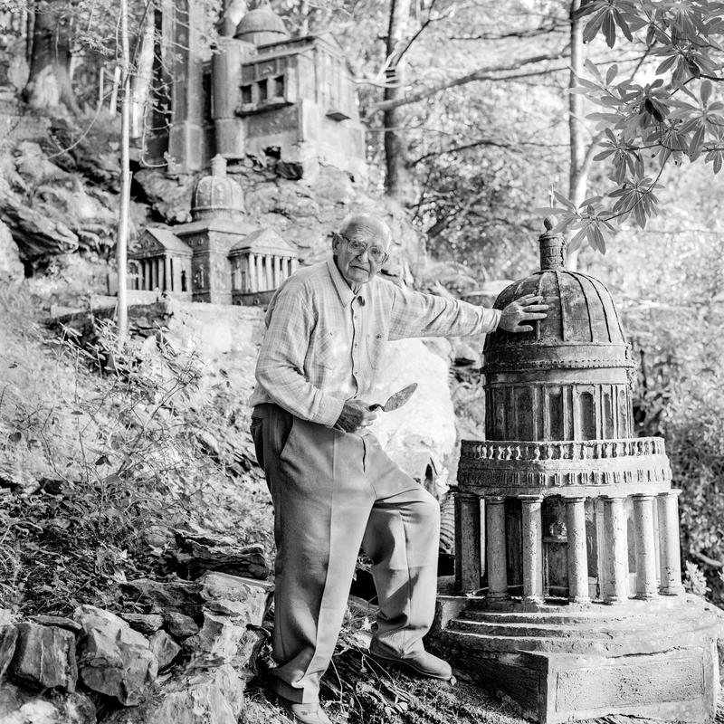 Mark Bourne. Photo shot: Garden of home, Corris. 16th August 2002. Place and date of birth: London 1922. Main occupation: Retired caravan park owner and chicken farmer. Now artisan. First language: English. Other languages: Italian. Lived in Wales: Over 50 years (died 2009)