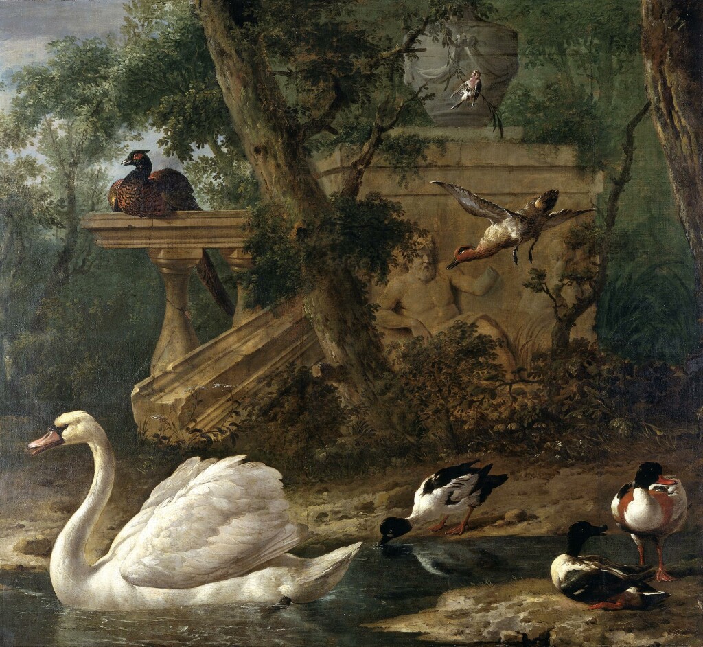Melchior d’Hondecoeter, <em>Birds in a Garden</em>
