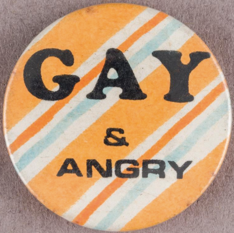 'Gay & Angry' badge