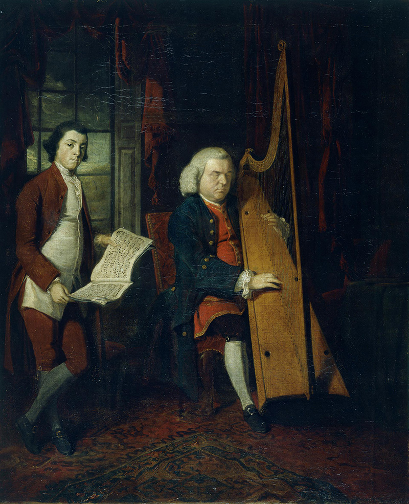 John Parry the Blind Harpist with an Assistant. PARRY, William © Amgueddfa Cymru – Museum Wales